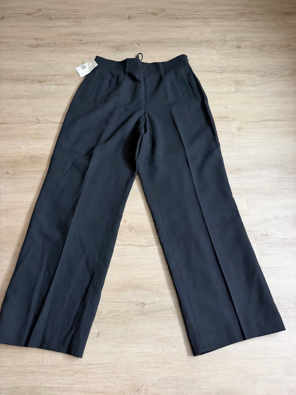 Liz Claiborne 100% pure new wool Black Trousers High Waisted SZ 16 NWT